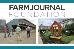 Left: A socially-distanced on-farm state dialogue in New York brought farmers together with important stakeholders. Right: The Voice of the Farmer Garden in Washington, D.C., became a virtual living museum.