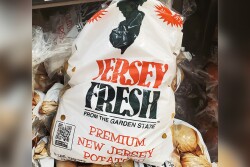 Bag of potatoes with NJDA 'Jersey Fresh' logo