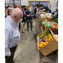 Agriculture Secretary Sonny Perdue surveys a produce box for the USDA's Farmers to Families Food Box Program in 2020. Immediately after the COVID-19 pandemic began, the USDA's Farmers to Families Food Box Program spent billions on sourcing fresh produce and other food for food banks and other outlets. USDA expenditures on produce boxes have dropped dramatically in the last year under The Emergency Food Assistance Program.
