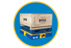 The Rover is an automatic pallet retriever that cuts down on labor and adds efficiencies to warehouse storage.