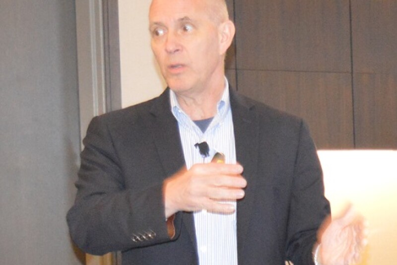  David Acheson, president, and CEO of the Acheson Group spoke May 22 at the 2018 Cal Poly freshPACKmoves event in Monterey about food safety issues.