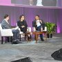 Greg Williams, editor-in-chief of Wired Magazine (left) was joined in the presentation in Forum for the Future by Andrew Pelling, inventor and founder, at the Pelling Lab at the University of Ottawa and Jaydev Desai, professor, medical robotics and human augmentation, Georgia Tech.