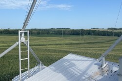 corn field taken on top of grain bin 