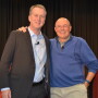 Adrian Percy, left, and Robb Fraley discuss the Bayer/Monsanto merger.