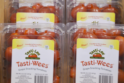 Tasti-Lee Tomatoes displayed the new Tasti-Wee tomatoes at the Produce Marketing Association's Fresh Summit in October.