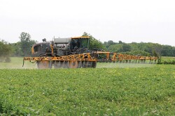 Herbicide application in soybeans.