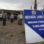 Demonstrators gather near Cliven Bundy's ranch outside of Bunkerville,Nev., Saturday to protest President Barack Obama's declaration of the Gold Butte National Monument encompassing a 300,000-acre area south of Mesquite on Wednesday.