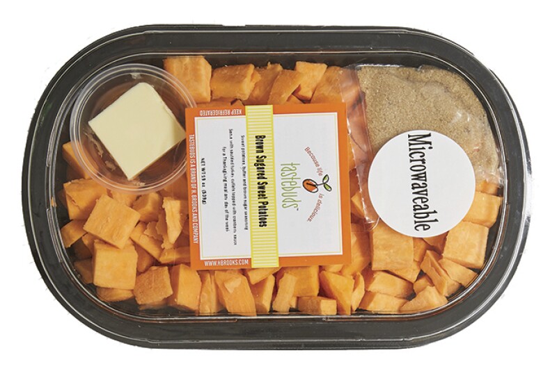 Value-added products like Sweet Potatoes with a Brown Sugar Rub and Potato Blend with Herb Butter are popular at this time of year from New Brighton, Minn.-based H. Brooks & Co. LLC, says Nina Brooks Haag, senior director of marketing and R&D.