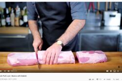 The National Pork Board features content on YouTube on a variety of topics like this one on how to break a whole pork loin into several meals.