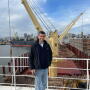 The author standing at the Uruguay port