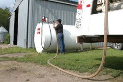 Farmer's operation receiving Cenex fuel through the automated delivery service.