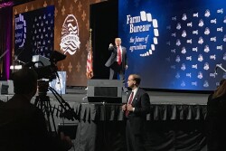 President Trump brought his fight to build a border wall to the 100th Annual Farm Bureau Federation (AFBF) annual meeting in New Orleans, La. on Monday.