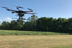 The Rantizo drone used for spraying has a 14’ boom with a 20’ swath which can equal 14 acres/hour of application at a 3 gal. per acre rate. 
