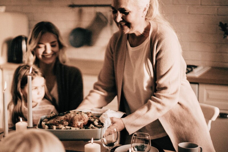 Grandma serving a meal