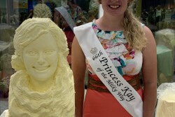 Amy Kyllo, 2019 Princess Kay, with her butter sculpture.