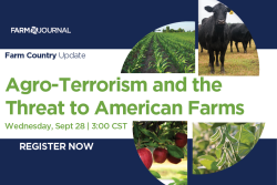 The free online event is titled “Agroterrorism Remains a Significant Threat to U.S. Farms and Food Supply” and is set for Wednesday, Sept. 28, 2022, at 3 p.m. CDT. 