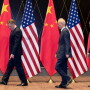FILE PHOTO: U.S. Trade Representative Robert Lighthizer points at markers on the floor as he leads Chinese Vice Premier Liu He and Treasury Secretary Steven Mnuchin to their position for a family photo at the Xijiao Conference Center in Shanghai, China, July 31, 2019. Ng Han Guan/Pool via REUTERS/File Photo