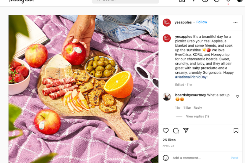  apple cheese nut honey picnic board instagram trend social media