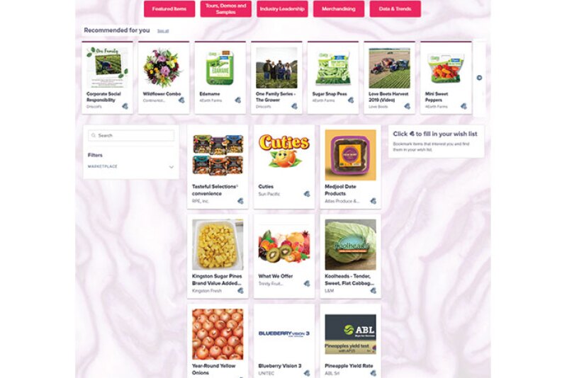 In addition to the exhibitor marketplace, exhibitor highlights allows attendees to filter and bookmark companies they’d like to visit with, says Siobhan May, director of communications for PMA. A recommendation bar generates suggestions based on how users interact with the site, May says