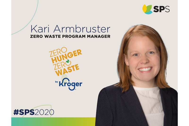 Kari Armbruster spoke at the Sustainable Produce Summit on Kroger's Zero Hunger|Zero Waste initiative.