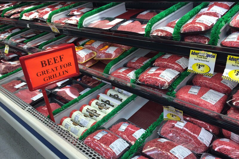 Beef in grocery store