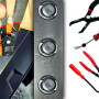 Tools to remove plastic pop rivets without damaging the surrounding surface come in several designs.