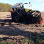 Tractor hit by landmine