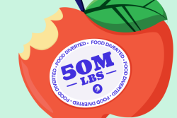 apple graphic with 50M lbs words